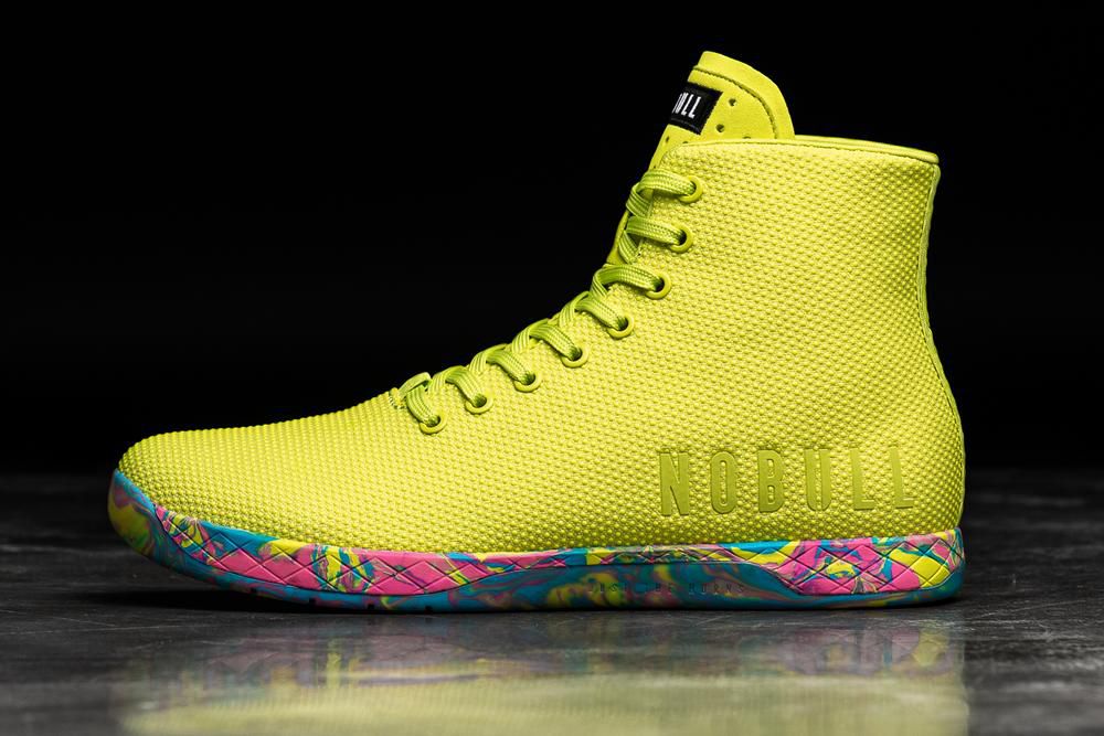 Baskets Montantes NOBULL Femme Jaune - Chaussures NOBULL High-Top Superfabric,France (8052-FGXJD)